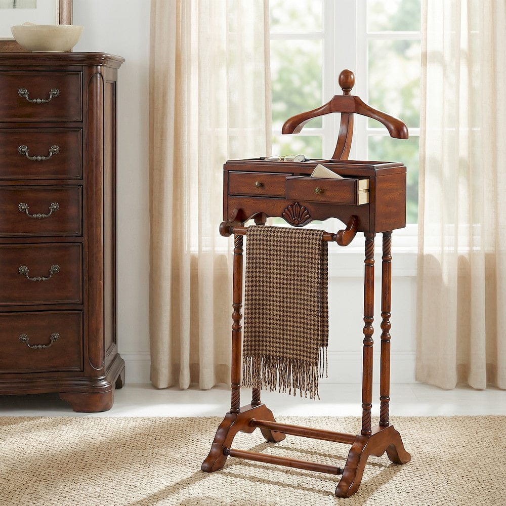 Butler Specialty Company - Petrov 46.25 in. H x 22 in. W Wood Clothing Valet Stand, Dark Brown - 900024 view 3