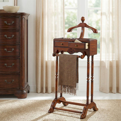 Butler Specialty Company - Petrov 46.25 in. H x 22 in. W Wood Clothing Valet Stand, Dark Brown - 900024 view 3