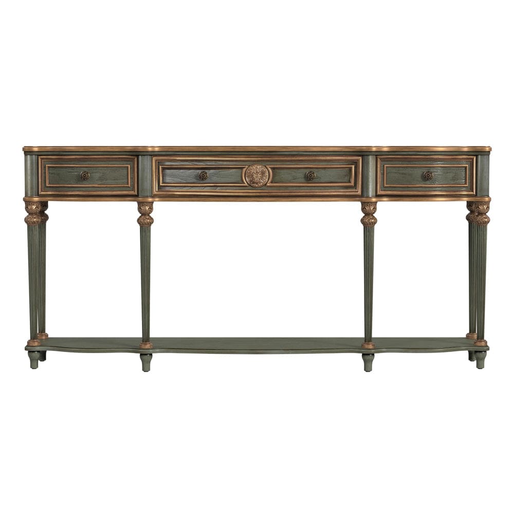 Butler Specialty Company - Peyton 72 in. W Wood 3 Drawer Traditional Console Table with Lower Shelf, Pastel Green - 3028482 view 3