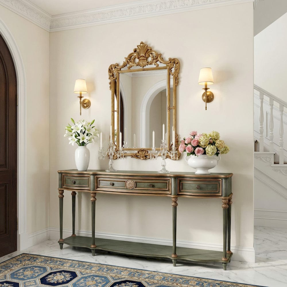 Butler Specialty Company - Peyton 72 in. W Wood 3 Drawer Traditional Console Table with Lower Shelf, Pastel Green - 3028482 view 5