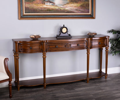 Butler Specialty Company - Peyton 72 in. W Rectangular Wood 3 Drawer & Lower Shelve Console Table, Medium Brown - 3028001