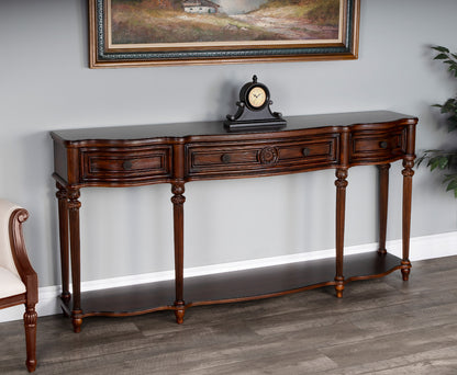 Butler Specialty Company - Peyton 72 in. W Rectangular Wood 3 Drawer & Lower Shelve Console Table, Dark Brown - 3028024