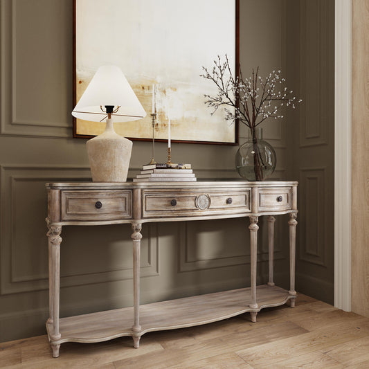 Butler Specialty Company - Peyton 72 in. W Rectangular Wood 3 Drawer & Lower Shelve Console Table, Gray - 3028247