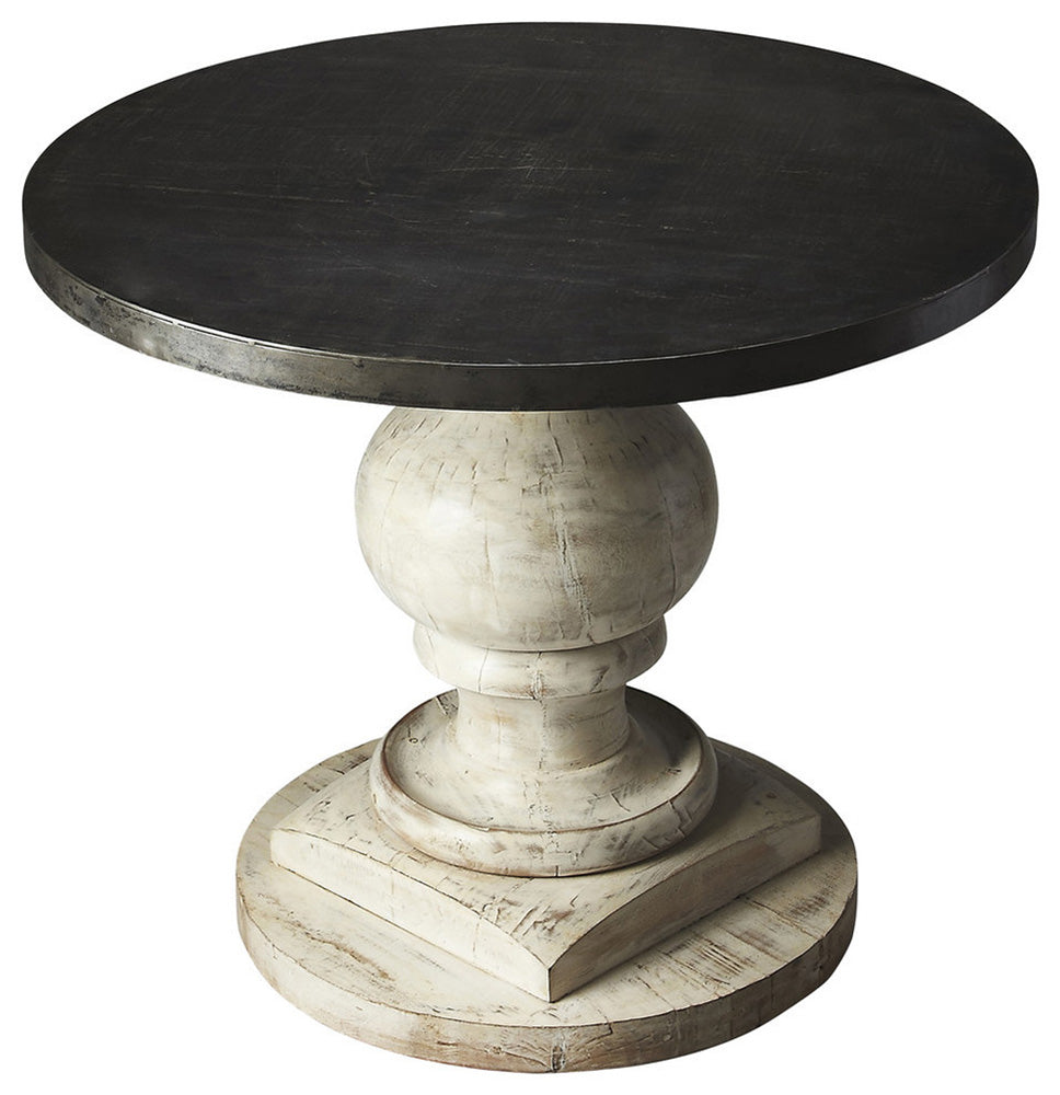 Butler Specialty Company - Artifacts - Pompei 36 in. W Round Wood & Metal Foyer Table, Black/White - 4241290