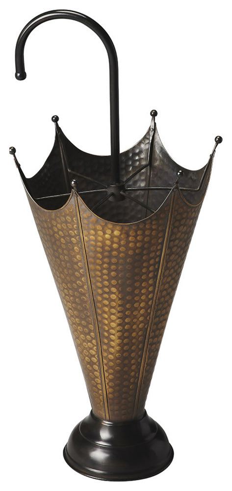 Butler Specialty Company - Hors D'oeuvres - Poppins 27.5 in. H Antique Brass & Iron Umbrella Stand, Gold - 3285016