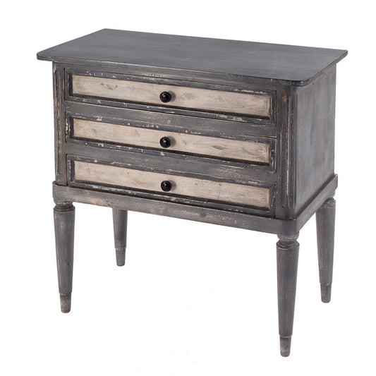 Butler Specialty Company - Primrose 30 in. W Rectangular Solid Wood 3 Drawer Chest of Drawers w Finish Distressing, Cream, Gray - 5825140 View 1
