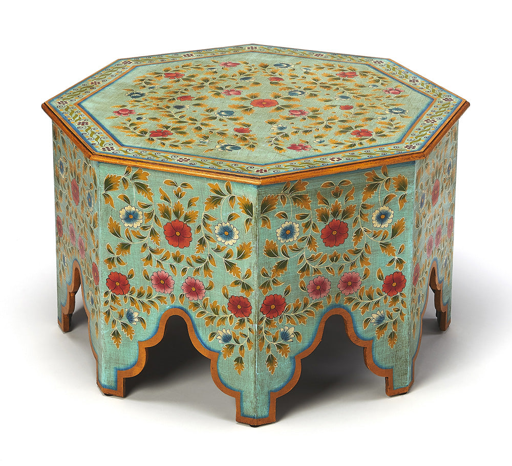 Butler Specialty Company - Artifacts - Priya Hand Painted Coffee Table, Green - 5362290