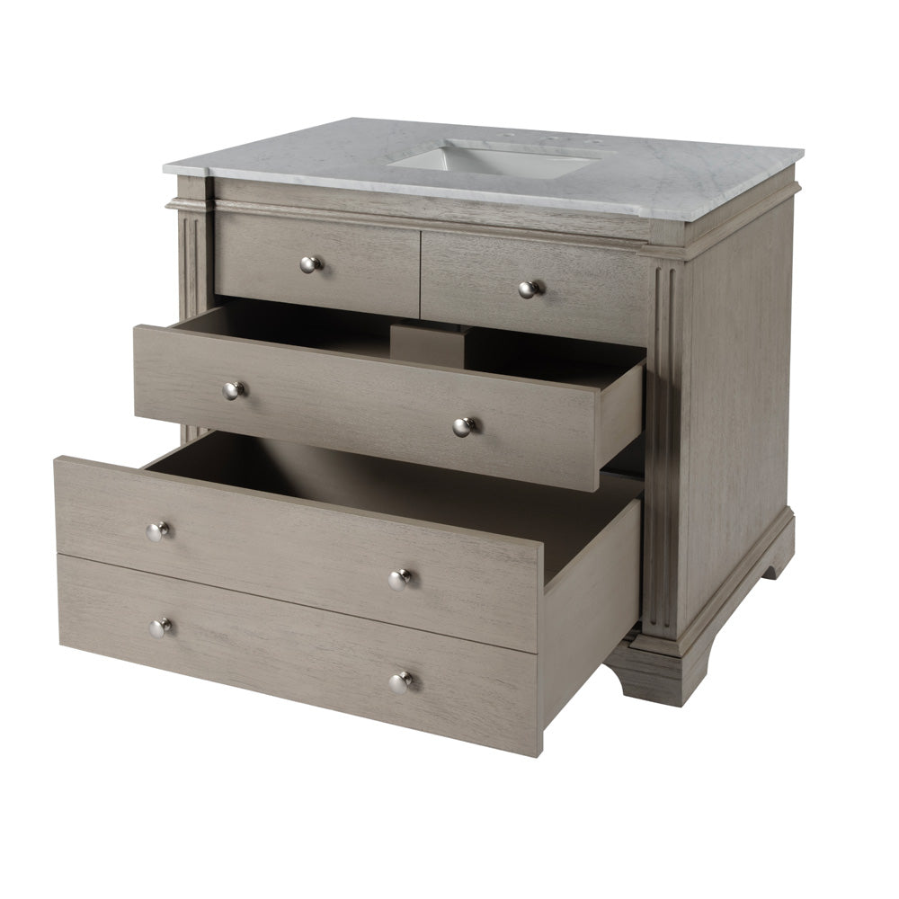 Butler Specialty Company - Rachelle 42 in. W. Single Marble Top Bathroom Vanity/Sink Set, Gray - 5571329
