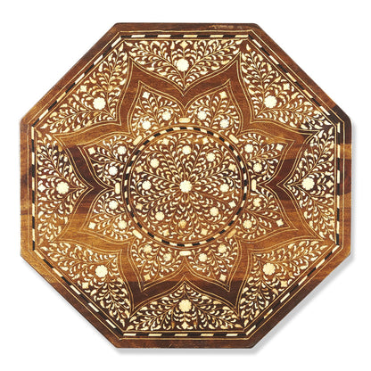 Butler Specialty Company - Rashmi 20 in. W Octagonal Bone Inlay & Wood Side Table, Medium Brown - 3596338