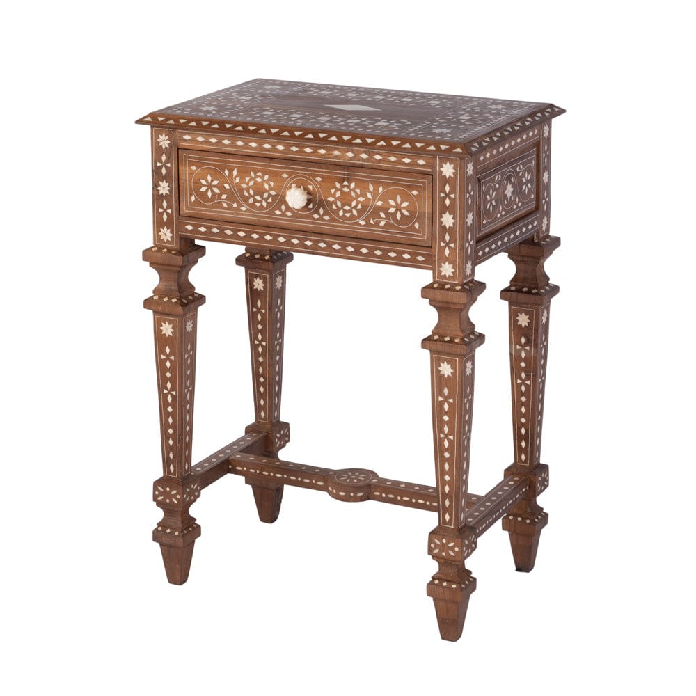 Butler Specialty Company - Rashmi 21 in. W Rectangular Teak & Bone 1 Drawer End Table, Brown - 5966338 view 1