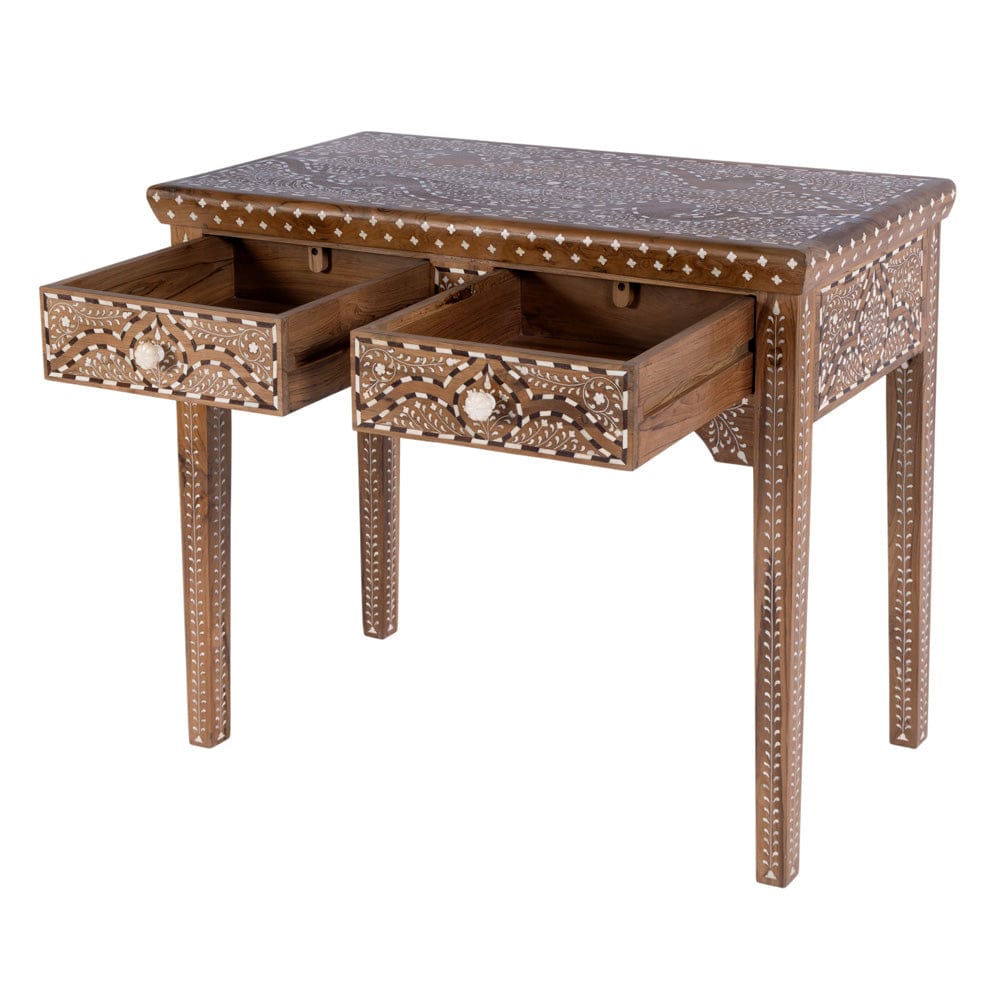 Butler Specialty Company - Rashmi 36 in. W Rectangular Teak & Bone 2 Drawer Console Table, Brown - 5965338 view 3