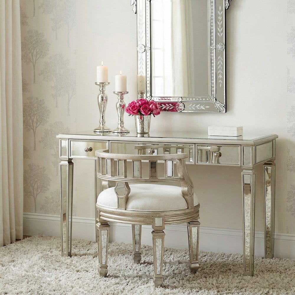 Butler Specialty Company - Rebecca 21 in. W Upholstered & Mirrored Vanity Stool, Silver - 3762146 view 7