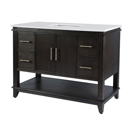 Butler Specialty Company - Reece 48 in. W Wood & Quartz Single Sink Bathroom Vanity, Coffee - 5990508 view 1