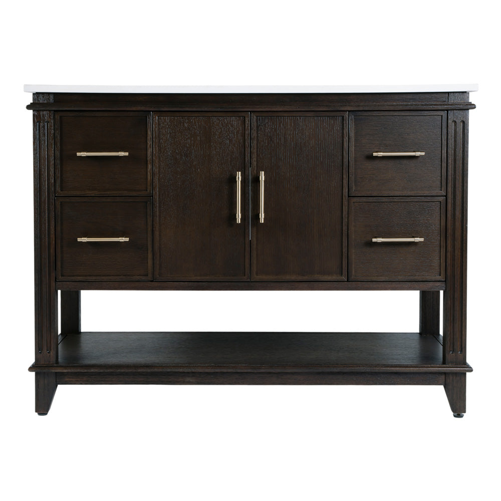 Butler Specialty Company - Reece 48 in. W Wood & Quartz Single Sink Bathroom Vanity, Coffee - 5990508 view 2