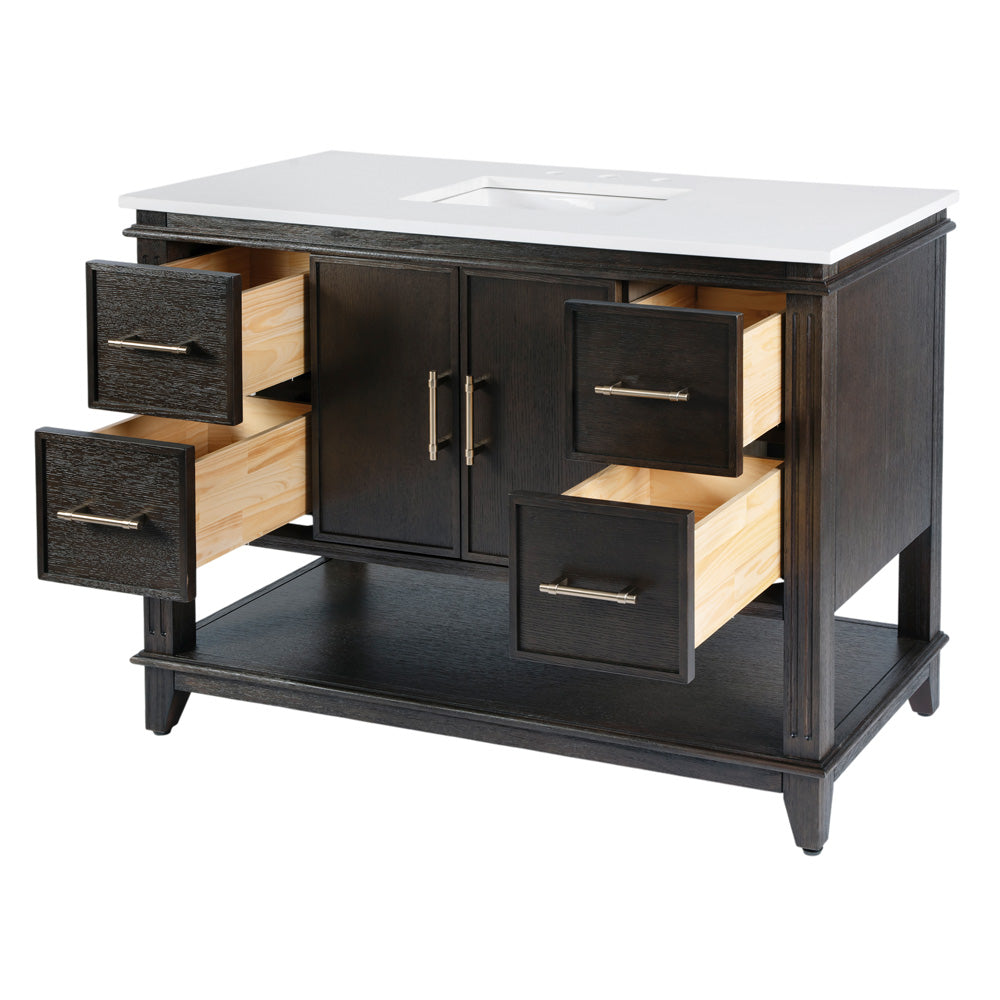 Butler Specialty Company - Reece 48 in. W Wood & Quartz Single Sink Bathroom Vanity, Coffee - 5990508 view 3