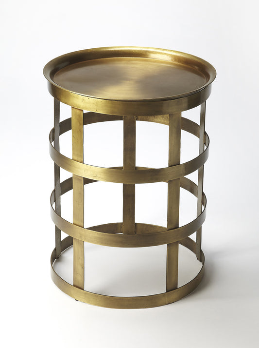 Butler Specialty Company - Regis 18.5 in. W Round Iron Industrial Chic Side Table, Gold - 6118330