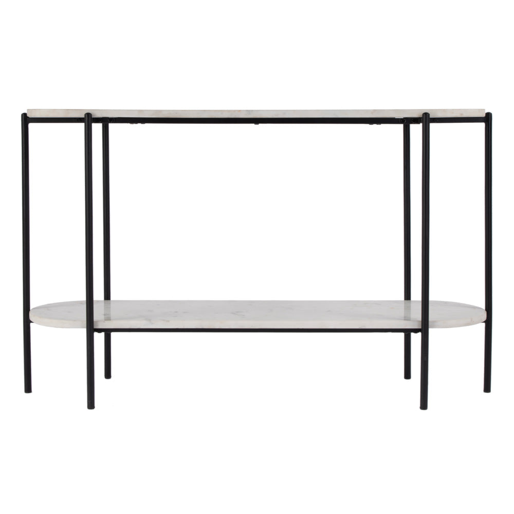 Butler Specialty Company - Renaldo 49.5 in. W Elongated Marble and Iron 2-Tier Console Table, White - 5875025 view 3