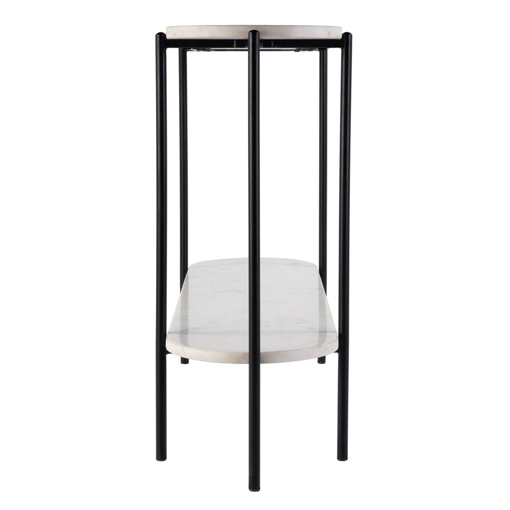 Butler Specialty Company - Renaldo 49.5 in. W Elongated Marble and Iron 2-Tier Console Table, White - 5875025 view 4