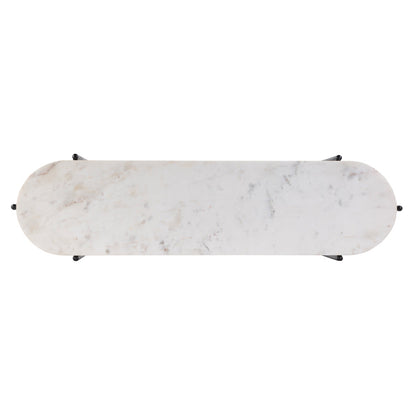 Butler Specialty Company - Renaldo 49.5 in. W Elongated Marble and Iron 2-Tier Console Table, White - 5875025 view 5