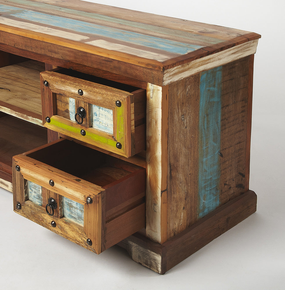 Butler Specialty Company - Artifacts - Reverb Painted Rustic 58" TV Stand, Multi-Color - 5260290