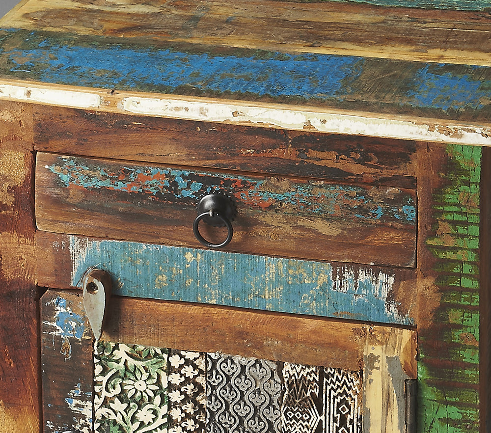 Butler Specialty Company - Artifacts - Reverb 18.25 W Rectangular Hand Painted Wood 1 Drawer 1 Door Rustic Accent Chest, Assorted - 1838290
