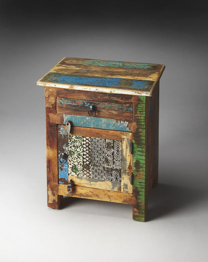 Butler Specialty Company - Artifacts - Reverb 18.25 W Rectangular Hand Painted Wood 1 Drawer 1 Door Rustic Accent Chest, Assorted - 1838290
