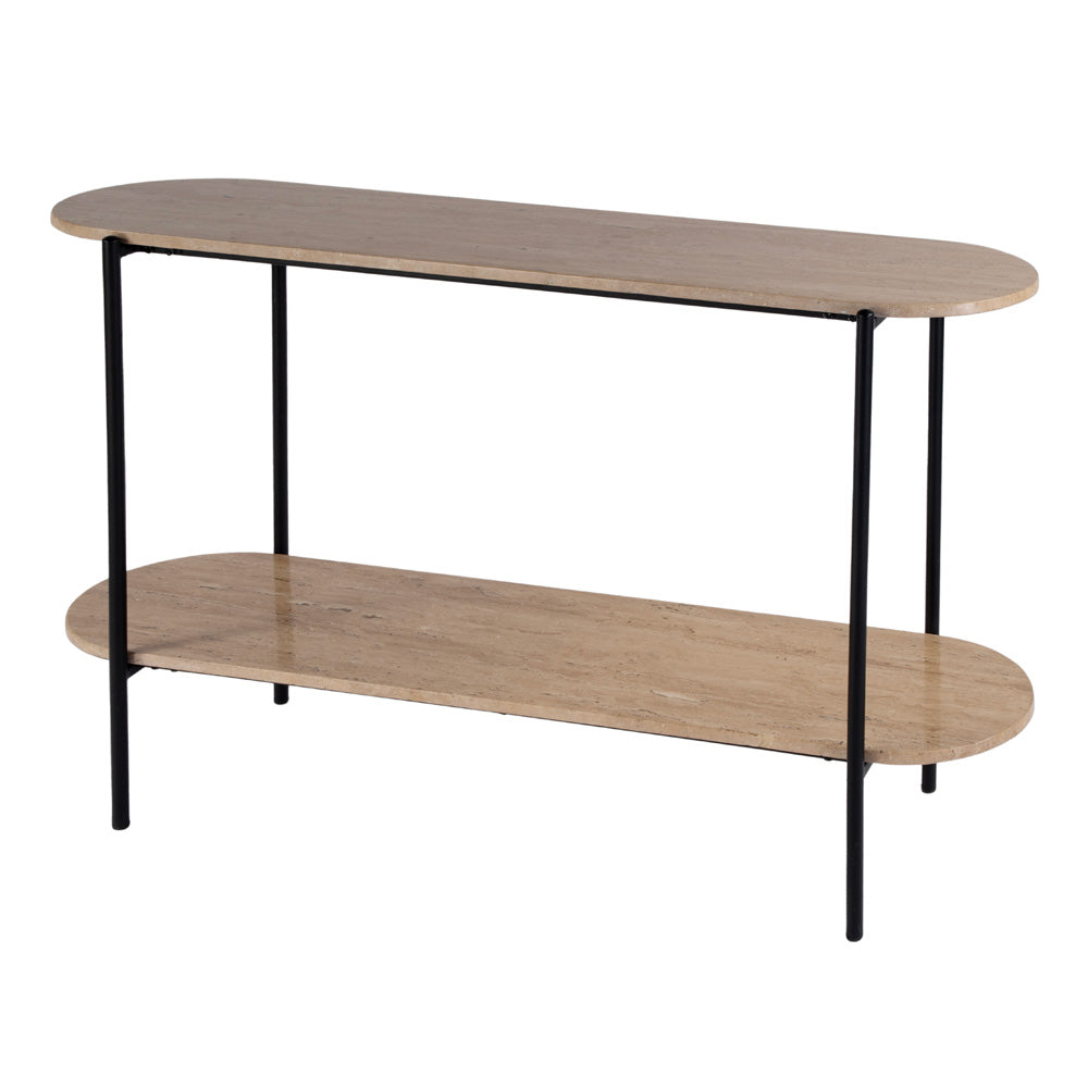 Butler Specialty Company - Rinaldi 48 in. W Elongated Marble and Iron 2-Tier Console Table, Natural - 5874025 view 1