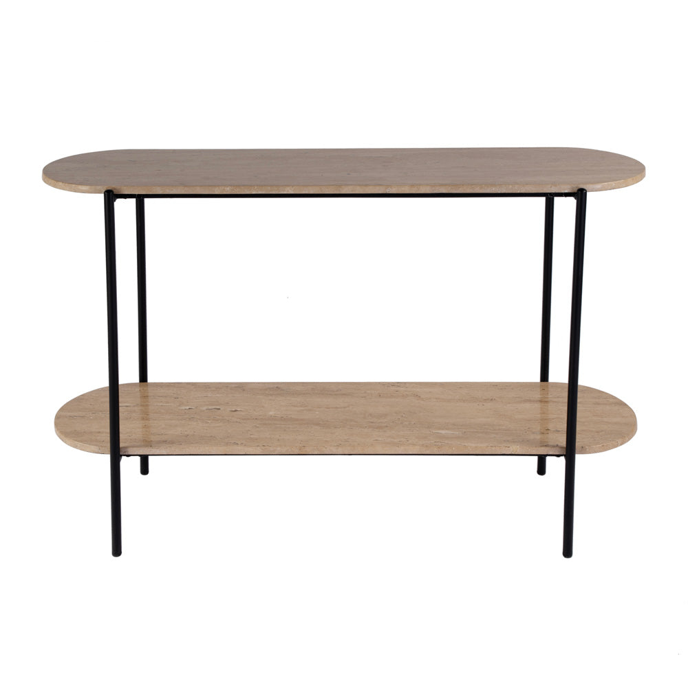 Butler Specialty Company - Rinaldi 48 in. W Elongated Marble and Iron 2-Tier Console Table, Natural - 5874025 view 2