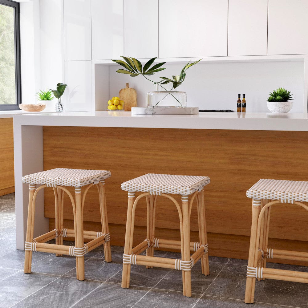Butler Specialty Company - Riviera 24 in. Seat Height Square Rattan Counter Height Stool, Tan - 5757415 view 6