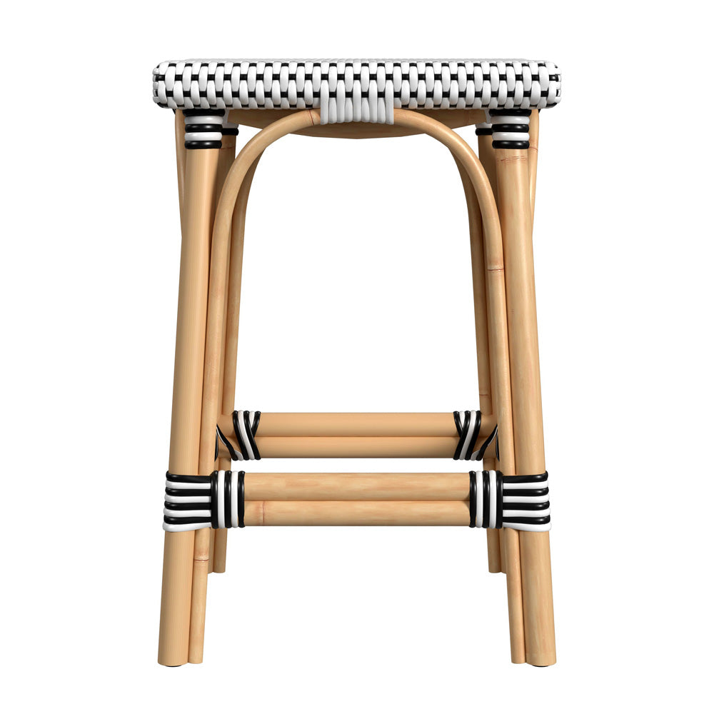 Butler Specialty Company - Riviera 24 in. Seat Height Square Rattan Counter Height Stool, Black/White - 5757295