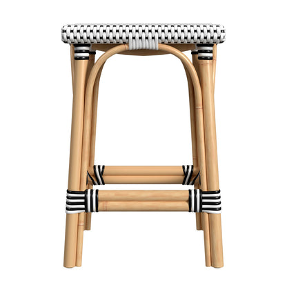 Butler Specialty Company - Riviera 24 in. Seat Height Square Rattan Counter Height Stool, Black/White - 5757295