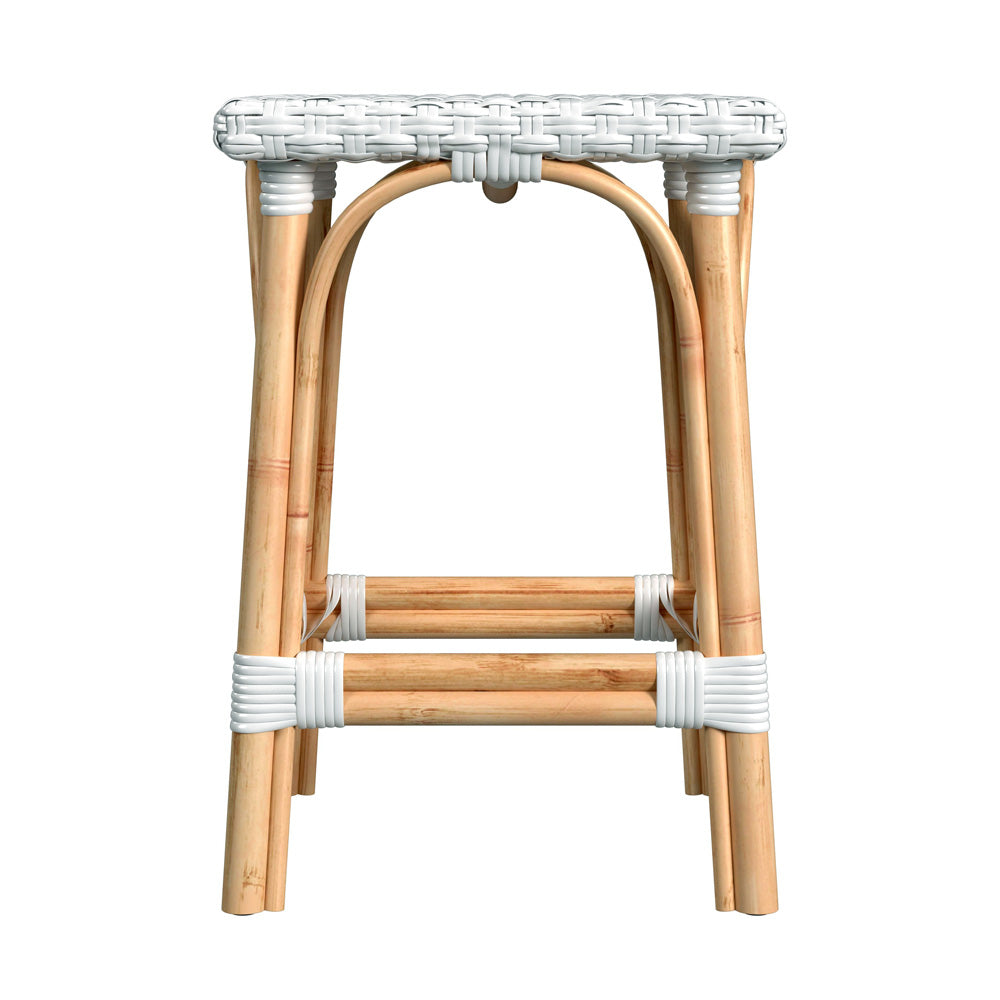 Butler Specialty Company - Riviera 24 in. Seat Height Square Rattan Counter Height Stool, Glossy White - 5757304