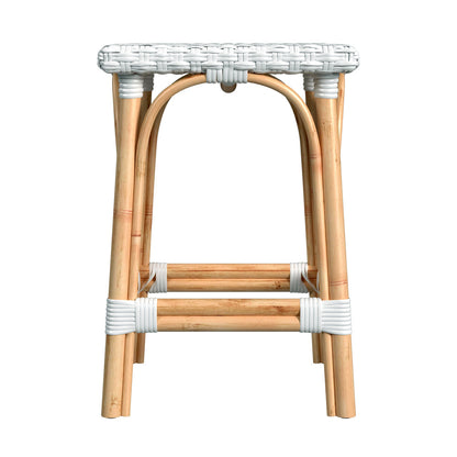 Butler Specialty Company - Riviera 24 in. Seat Height Square Rattan Counter Height Stool, Glossy White - 5757304