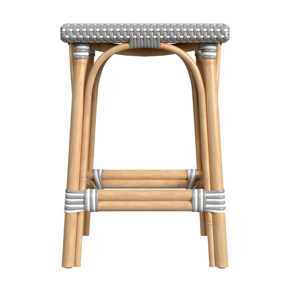 Butler Specialty Company - Riviera 24 in. Seat Height Square Rattan Counter Height Stool, Gray/White - 5757266