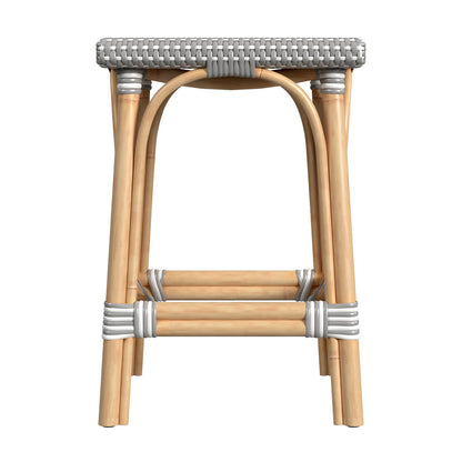 Butler Specialty Company - Riviera 24 in. Seat Height Square Rattan Counter Height Stool, Gray/White - 5757266
