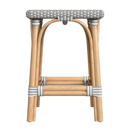 Butler Specialty Company - Riviera 24 in. Seat Height Square Rattan Counter Height Stool, Gray/White - 5757266