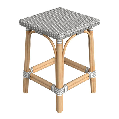 Butler Specialty Company - Riviera 24 in. Seat Height Square Rattan Counter Height Stool, Gray/White - 5757266
