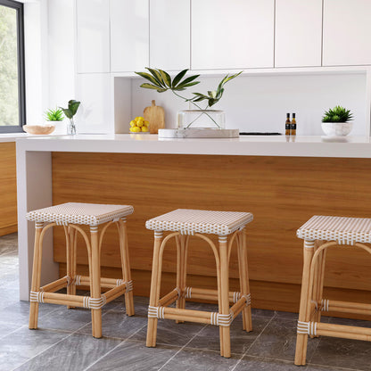 Butler Specialty Company - Riviera 24 in. Seat Height Square Rattan Counter Height Stool, Tan - 5757415