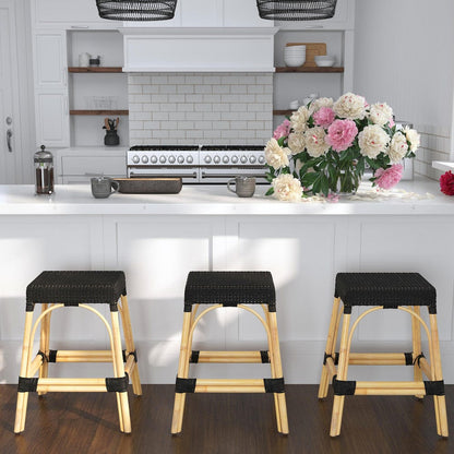 Butler Specialty Company - Robias 24.5 in. Seat Height Rectangular Rattan Backless Counter Height Stool, Black - 5513425 view 6