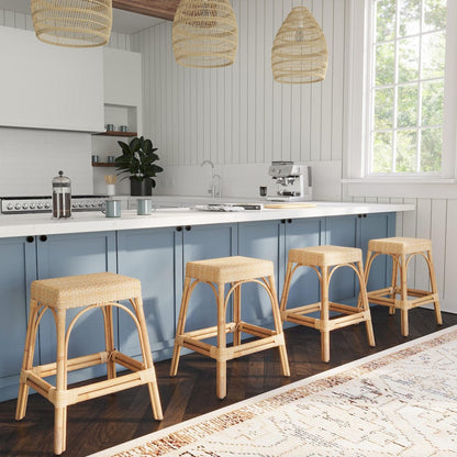 Butler Specialty Company - Robias 24.5 in. Seat Height Rectangular Rattan Backless Counter Height Stool, Natural - 5513404 view 6