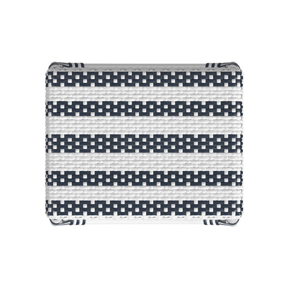 Butler Specialty Company - Robias 24.5 in. Seat Height Rectangular Rattan Backless Counter Height Stool, White and Navy Stripe - 5513035_CLOSEOUT
