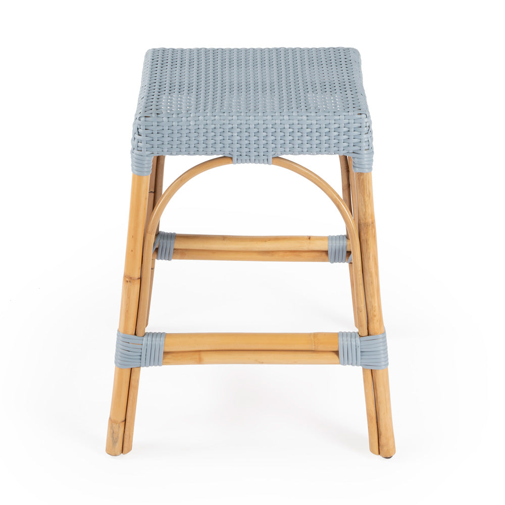 Butler Specialty Company - Robias 24.5 in. Seat Height Rectangular Rattan Backless Counter Height Stool, Baby Blue - 5513341