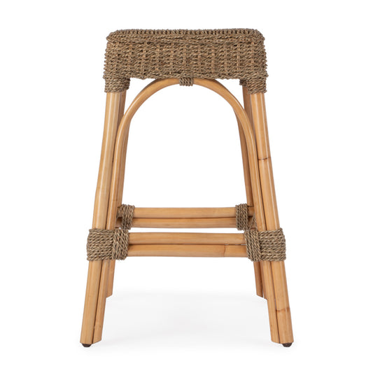 Butler Specialty Company - Robias 24.5 in. Seat Height Rectangular Rattan Backless Counter Height Stool, Light Brown - 5513441