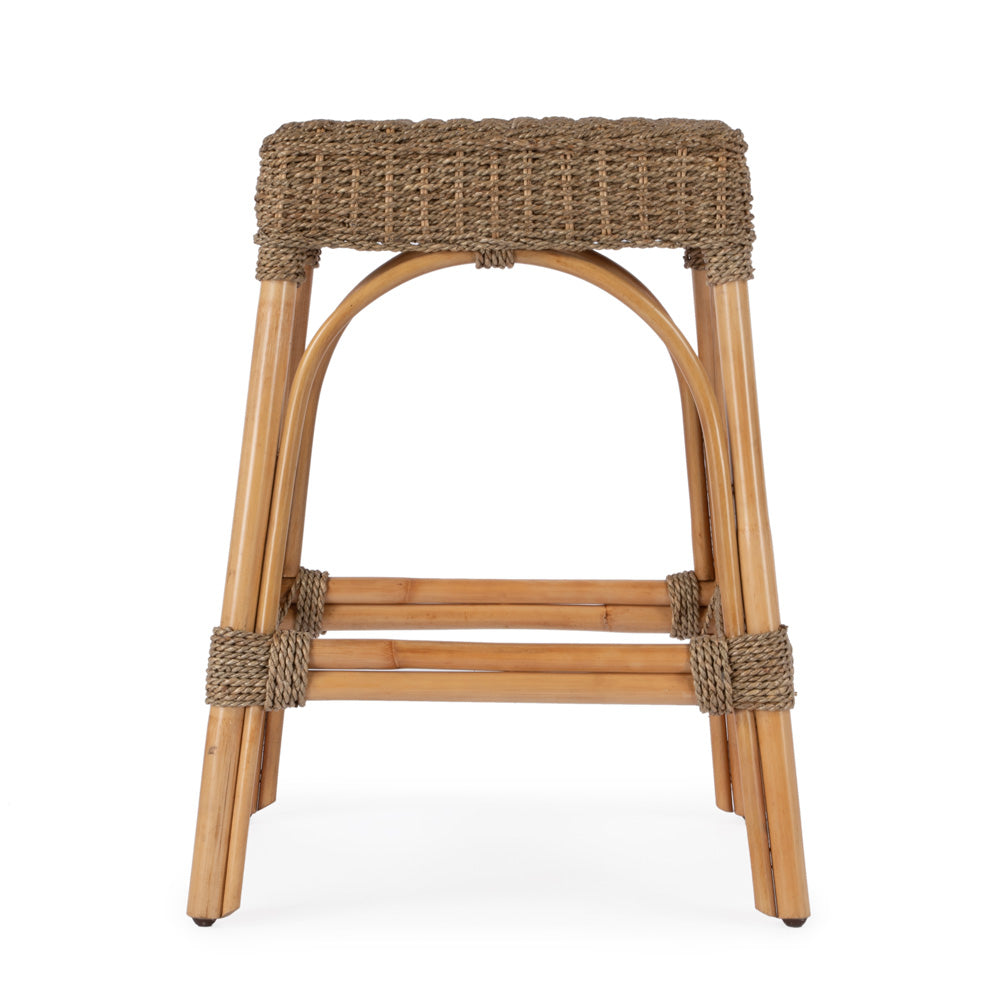 Butler Specialty Company - Robias 24.5 in. Seat Height Rectangular Rattan Backless Counter Height Stool, Light Brown - 5513441