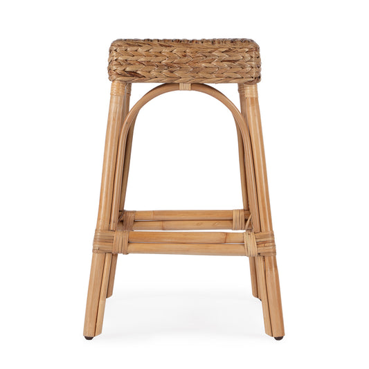 Butler Specialty Company - Robias 24.5 in. Seat Height Rectangular Rattan Backless Counter Height Stool, Light Brown - 5513440