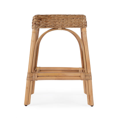 Butler Specialty Company - Robias 24.5 in. Seat Height Rectangular Rattan Backless Counter Height Stool, Light Brown - 5513440