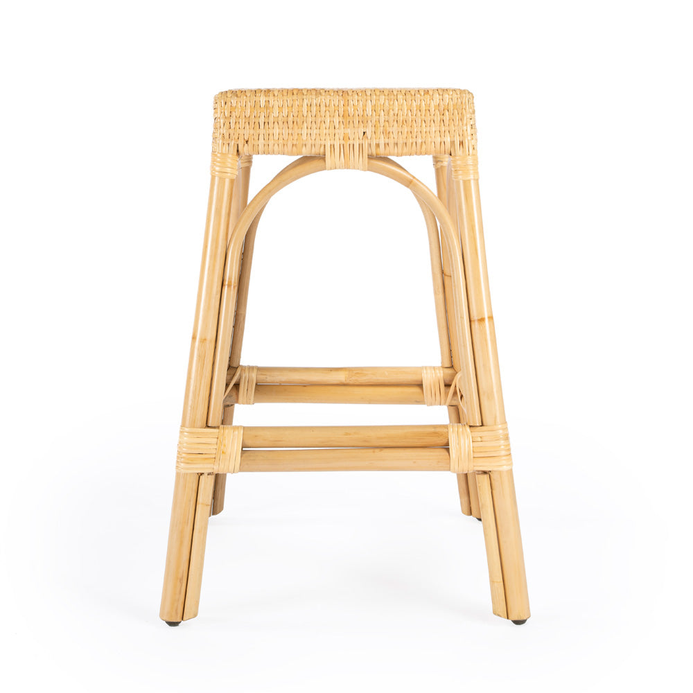 Butler Specialty Company - Robias 24.5 in. Seat Height Rectangular Rattan Backless Counter Height Stool, Natural - 5513404