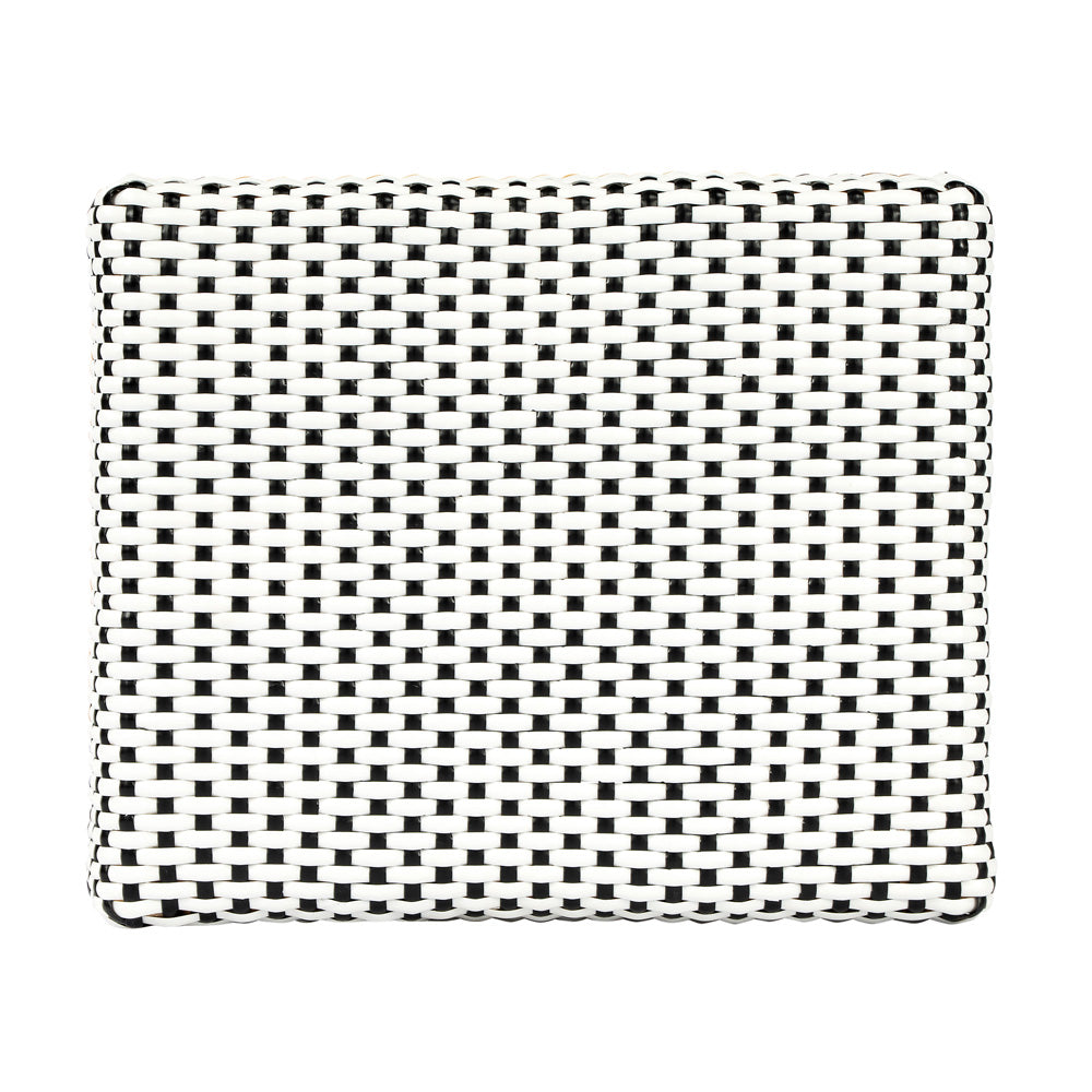 Butler Specialty Company - Robias 24.5 in. Seat Height Rectangular Rattan Backless Counter Height Stool, White and Black Dot - 5513295