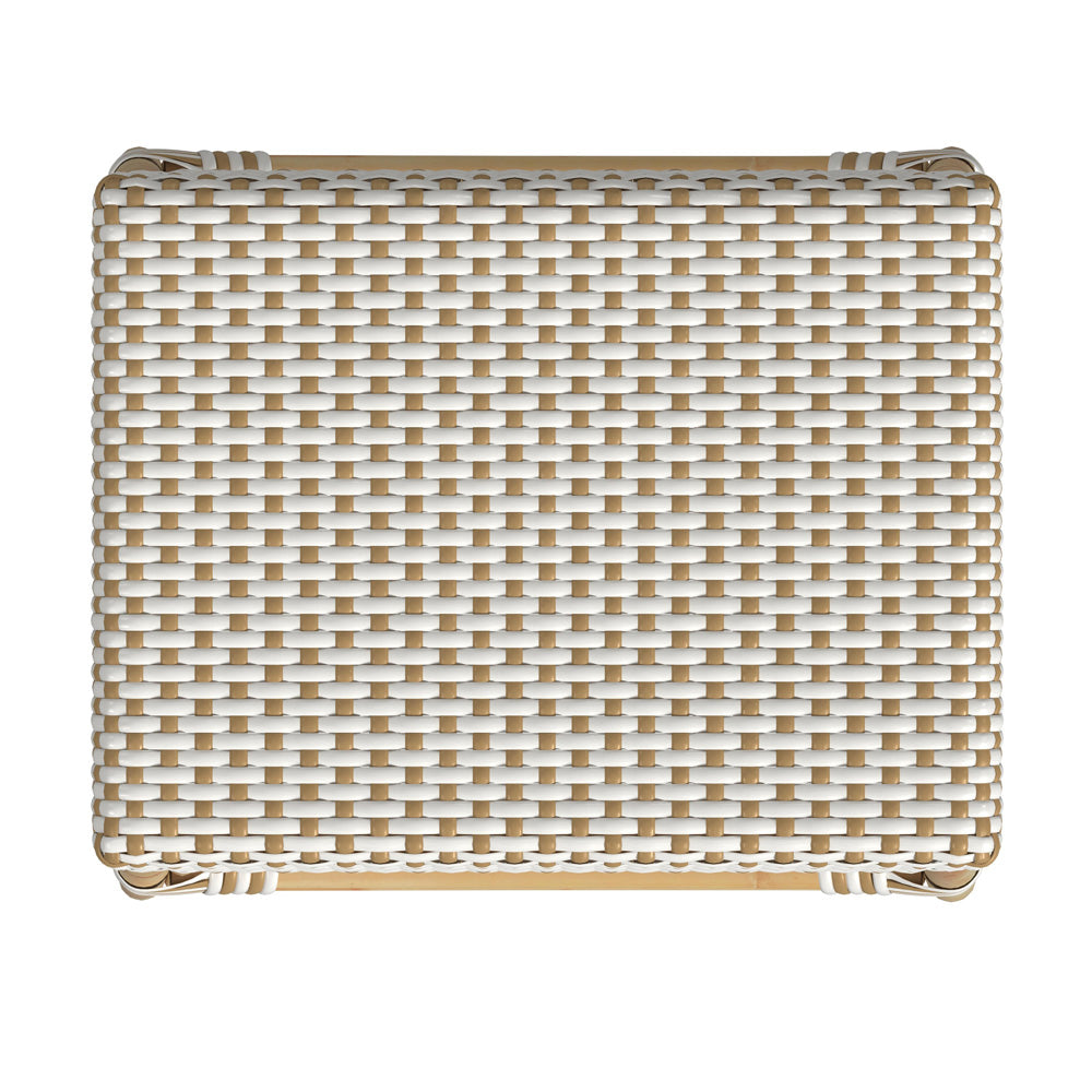 Butler Specialty Company - Robias 24.5 in. Seat Height Rectangular Rattan Backless Counter Height Stool, White and Tan Dot - 5513415