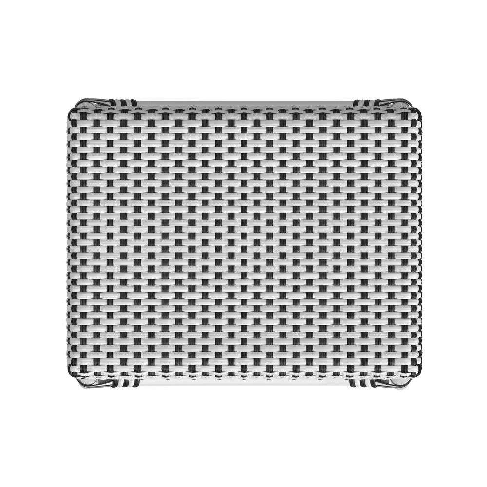 Butler Specialty Company - Robias 24.5 in. Seat Height Rectangular Rattan Backless Counter Height Stool, White and Black Dot - 5513288_CLOSEOUT